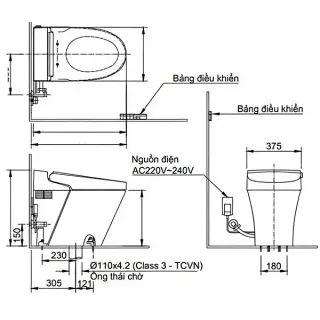 Ảnh 7 của Bồn cầu thông minh AC-G216VN/BW1