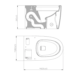 Ảnh 9 của Bàn cầu bán thông minh J11022-1-1/31K-1