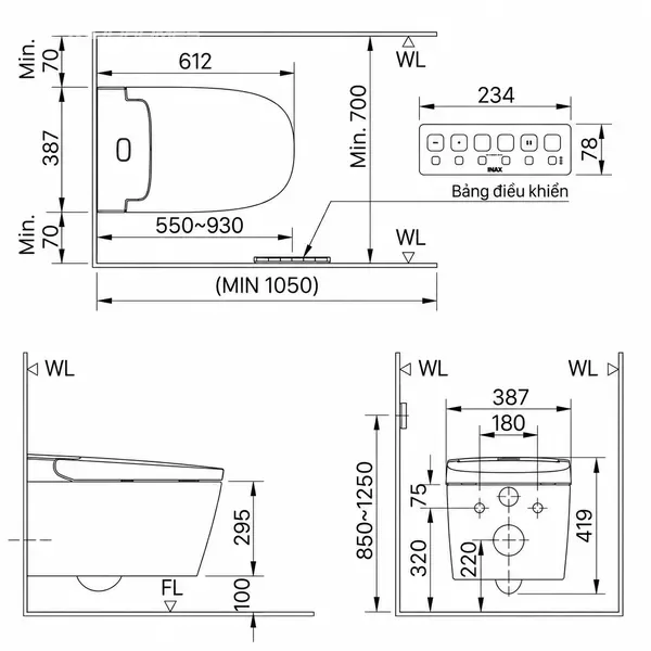 Bàn cầu điện tử AC-820VN