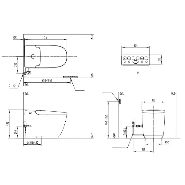 Bồn cầu điện tử AC-816VN (SARAS Light E)