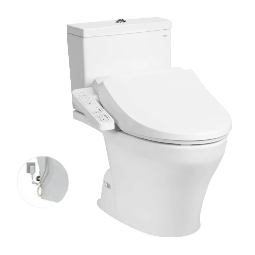 Bàn cầu 2 khối CS326DW18 kèm nắp rửa điện tử WASHLET dòng C2 cơ bản TCF23710AAA