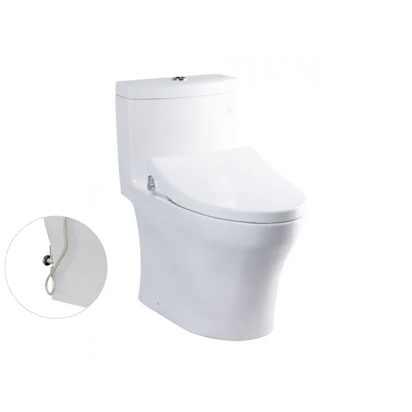 Bàn cầu một khối MS889DRE4, nắp đóng êm kèm vòi rửa nước lạnh TCW1211A