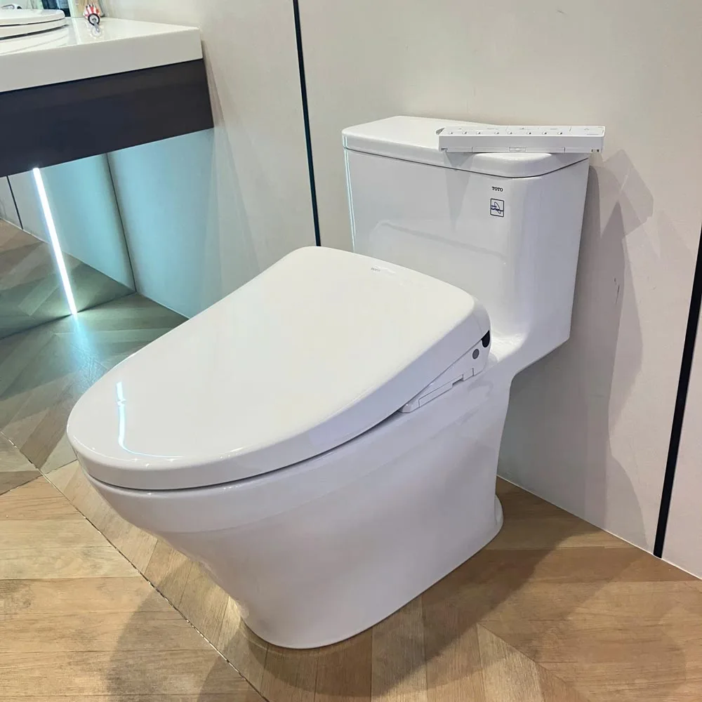 Bàn cầu một khối MS857CDW23 kèm nắp rửa điện tử WASHLET dòng S7 – TCF47360GAA