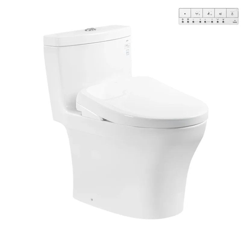 Bàn cầu 1 khối MS889CDRW23 kèm nắp rửa điện tử WASHLET dòng S7 – TCF47360GAA