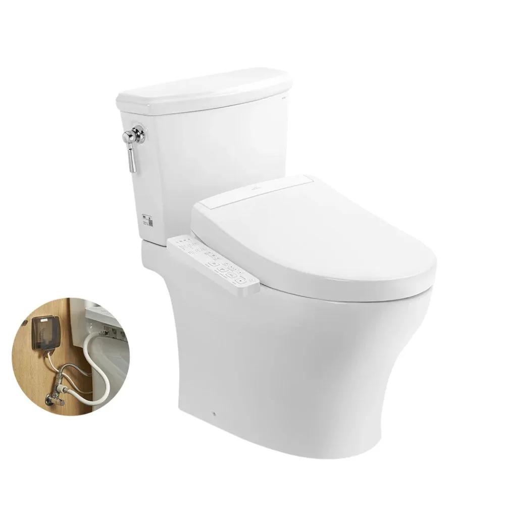 Bàn cầu 2 khối CS986GW24 kèm nắp rửa điện tử WASHLET dòng S2 – TCF33461GAA