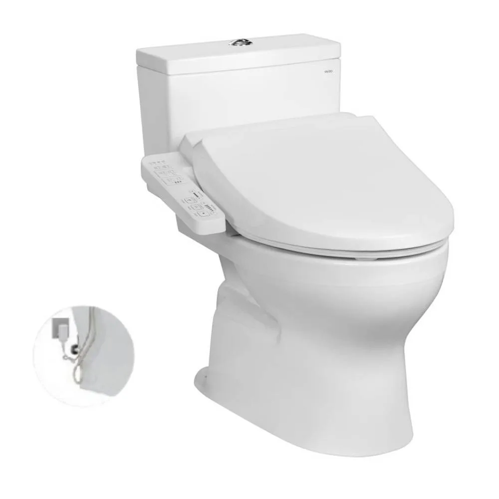 Bàn cầu 2 khối CS302DW18 kèm nắp rửa điện tử WASHLET dòng C2 cơ bản TCF23710AAA