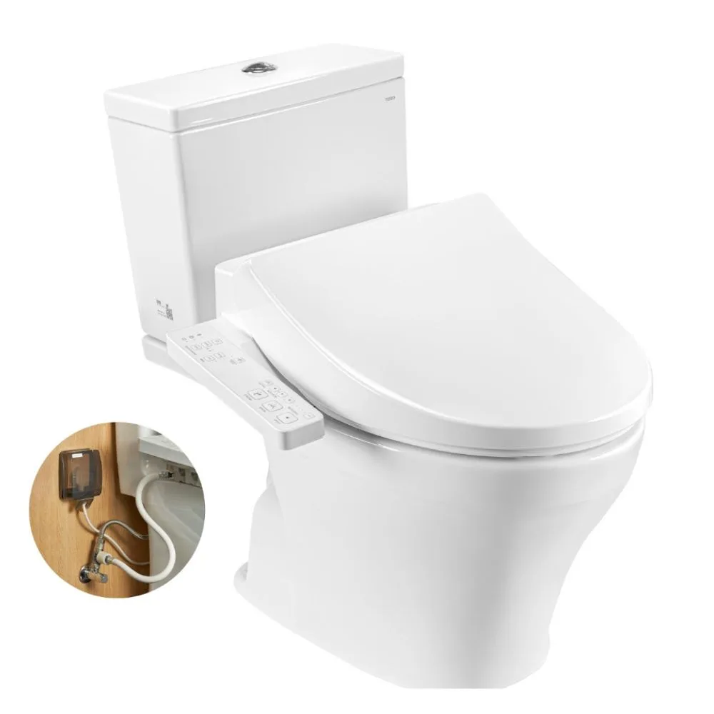 Bàn cầu 2 khối CS326DW26#XW kèm nắp rửa WASHLET dòng S1 – TCF23661GAA