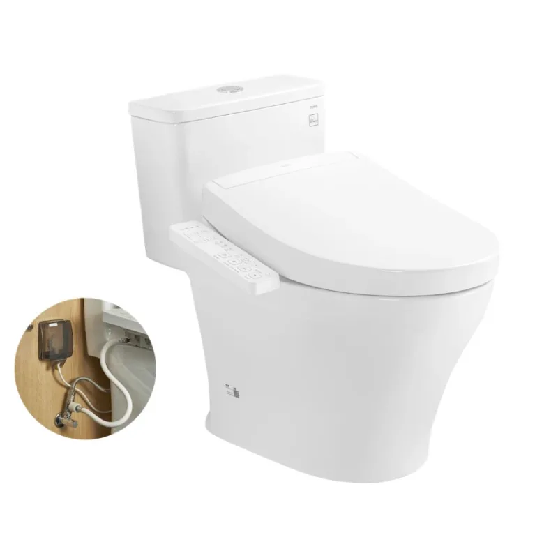 Bàn cầu 1 khối MS857DW24 kèm nắp rửa điện tử WASHLET dòng S2 – TCF33461GAA