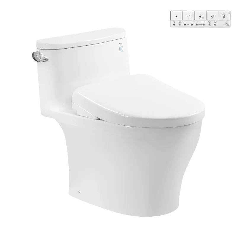 Bàn cầu 1 khối MS887CRW23 kèm nắp rửa điện tử WASHLET dòng S7 – TCF47360GAA