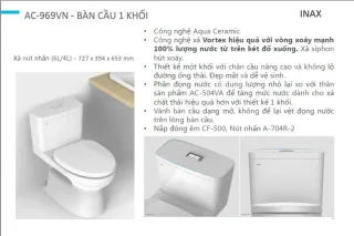 Ảnh 3 của Bồn cầu 1 khối AC-969VN